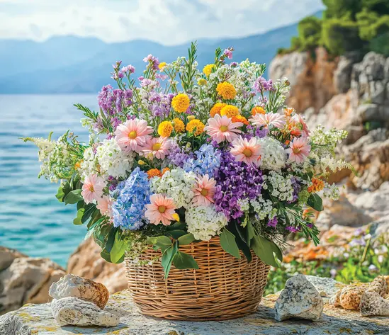 Работен календар РК Марина готов дизайн - кошница с цветя