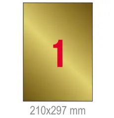 Полиестерни етикети злато 210х297 мм
