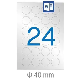 Полиестерни етикети сребро ф40 мм