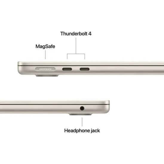Лаптоп Apple MacBook Air 13.6 with Liquid Retina Apple M5 chip with 10-core CPU and 10-core GPU, 24GB, 1TB SSD, macOS, Starlight, INT keyboard, 2026