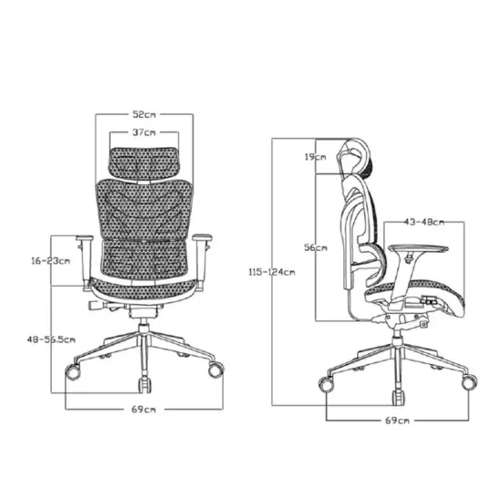 Работен стол ХЕРМЕС-размери