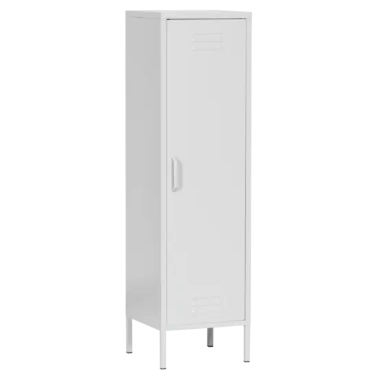 Метален гардероб BTL с 2 отделения 138х38х38 см - сив, сниман отпред, затворен