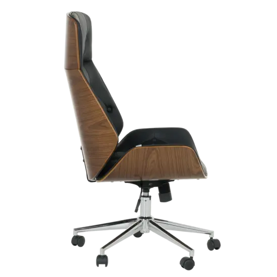 Директорски стол АРСЕН- снимка отстрани, хромирана кръстачка