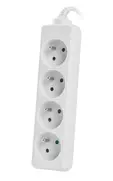 Разклонител Lanberg power strip 1.5m, 4 sockets, french quality-grade copper cable, white