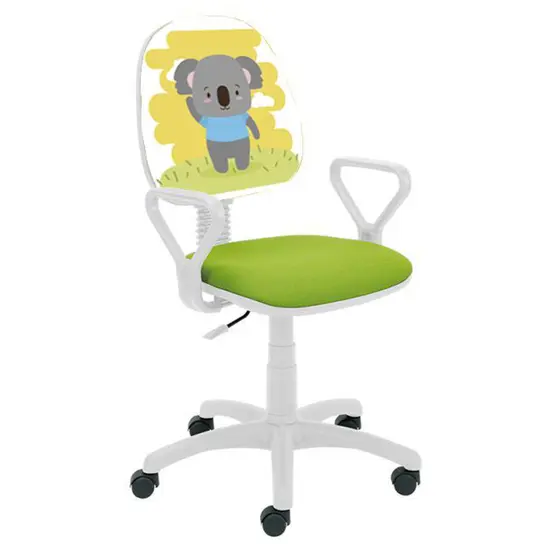 Детски стол КОАЛА- бял полипропилен, с коала