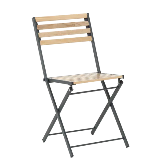 Градински стол ПОЛИ- седалка и облегалка от естествена дървесина