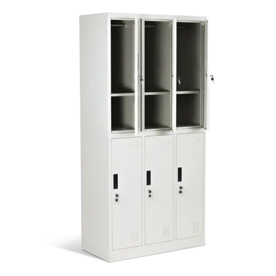 Метален гардероб- с 3 отворени врати, отгоре