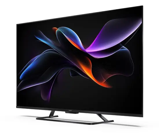 Телевизор Sharp 50HR7265E, 50" QLED  GOOGLE TV, 4K 144Hz Quantum Dot 3840x2160 Frameless, AQUOS AI, DVB-TT2CSS2, Active Motion 1400, HDR10, Dolby Atmos, Dolby Vision, DTS:X, Google Assistant, HDMI eARC, Mini CompositeCVBS + Audio input, USB, Wi-Fi, B