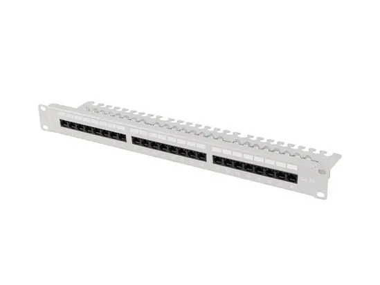 Пач панел Lanberg patch panel 24 port 1U 19' CAT.6a utp with cable organizer grey