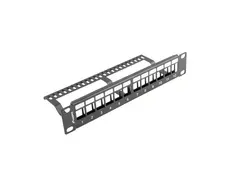 Пач панел Lanberg patch panel blank 12 port 1U with organizer for keystone modules black