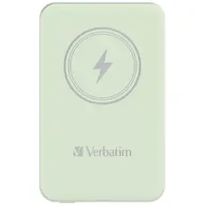 Външна батерия Verbatim MCP-5GN Power Pack 5000 mAh with UBS-C® PD 20W  Magnetic Wireless Charging 15W Green