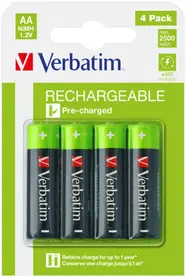 Батерия Verbatim RECHARGEABLE BATTERY AA 4 PACK  HR6
