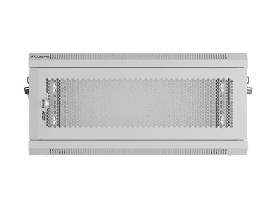 Комуникационен шкаф Lanberg rack cabinet 19' wall-mount 4U600x450 with perforated door grey (flat pack)