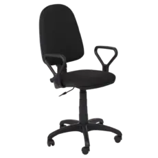 Работен стол ПРЕСТИЖ- черна дамаска, черна база