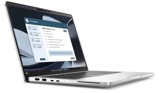 Лаптоп Dell Pro 14 Plus PB14255, AMD Ryzen 5 PRO 230, 14" FHD+(1920x1200) IPS, 300nits AG,32 GB, LPDDR5, 7500 MT/s, 1TB M.2 2230 PCIe SSD, AMD Radeon 760M, FHD HDR IR Cam and Mic, Wi-Fi 7,FPR, Backlit Kb, Win11 Pro, Alumi, 3Y + Dell Pro 14-16 Prem Slim ba