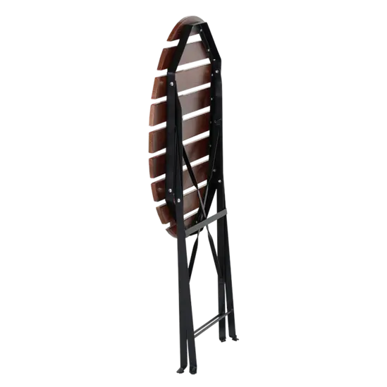 Сгъваема градинска маса БОЖУРА-сгъната, снимана отзад