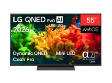 Телевизор LG 55QNED81B3A, 55" 4K QNED MiniLED Smart TV, 3840x2160, DVB-T2/C/S2, Alpha 7 AI Processor, HDR10/HLG, webOS 26 ThinQ, VRR/ALLM/HGiG, 4K Super Upscaling, WiFi 5, Bluetooth 5.3, AirPlay 2, SPDIF, LAN, CI, HDMI, AI Sound Pro, Google Cast, Motion B