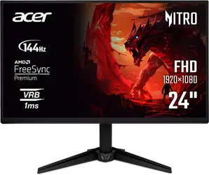 Монитор Acer Nitro QG241YP6bmipx, 60cm 23.8'' FHD (1920x1080) IPS, ZeroFrame, 144Hz, 1ms(VRB), 250nits, 100M:1, HDMI, DP, Audio out, Speakers, FreeSync,Tilt,  BluelightShield, Vesa, Black