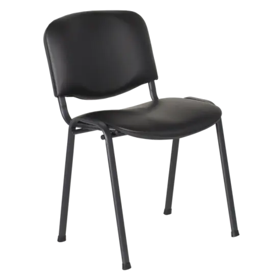 Посетителски стол еко кожа- черен