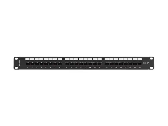 Пач панел Lanberg patch panel 24 port 1U 19' CAT.6a utp with cable organizer black