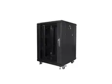 Комуникационен шкаф Lanberg rack cabinet 19' free-standing 15U600x600 (flat pack) black
