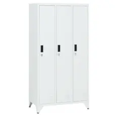 Метален гардероб BTL К с 3 отделения 166х83х45 см за съхранение на дрехи и багаж  вентилационен отвор