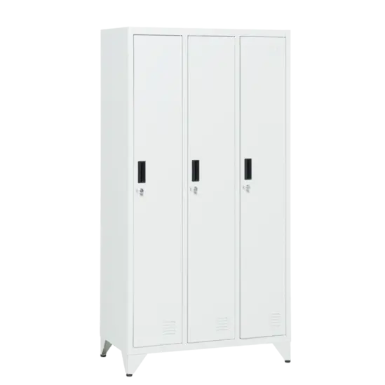 Метален гардероб BTL К с 3 отделения 166х83х45 см- затворен, сив