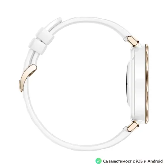 Часовник Huawei Watch GT5 Pro Jana-B29F, 1.32' Amoled 466x466, PPI 352, BT5.2, BLEBREDR, 323mAh, 40-meter free diving, HUAWEI TruSense System, ECG analysis, Battery life up to 7 days, Compatible with iOS and Android devices, White Fluoroelastomer