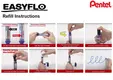 Инструкции за презареждане с пълнител  Pentel Easyflo