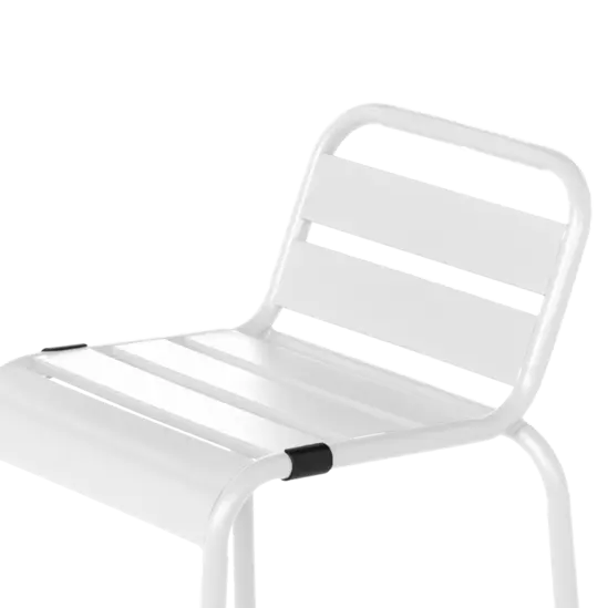 Градиснки стол ШАНИ- бял цвят седалка от метал