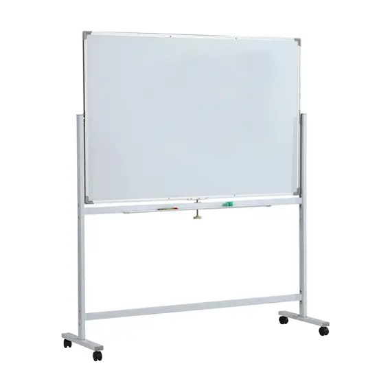 Бяла дъска 90х120 см мобилна - снимка отпред, сглобена