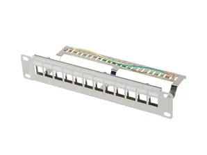 Пач панел Lanberg patch panel blank 12 port 1U 10' ftp for keystone modules grey v2