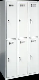 Метален гардероб FRT с 6 отделения 180х90х45 см - приближена снимка, сив, затворени врати