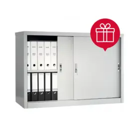 Архивен шкаф PMT с 2 отделения 83.2x121.5x45.8 см Плъзгащи врати с пиктограма за подарък