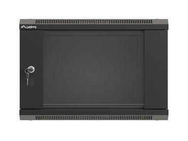 Комуникационен шкаф Lanberg rack cabinet 19' wall-mount 6U/540x350 (flat pack) with glass door black