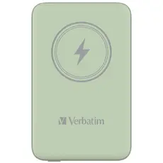 Външна батерия Verbatim MCP-10GN Power Pack 10000 mAh with UBS-C PD 20W  Magnetic Wireless Charging 15W Green
