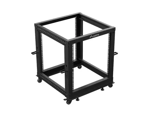 Комуникационен шкаф Lanberg open rack 19' 12U 600x600-1100 adjustable black