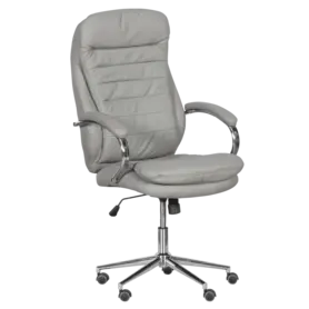 Директорски стол ВЕНЦИСЛАВ - сив цвят, еко кожа