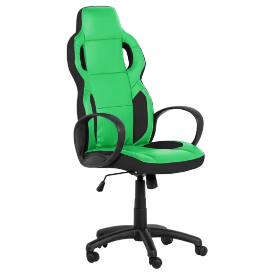 Геймърски стол ВИХЪР- зелено с черно