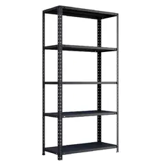 Метален стелаж FRT 180х90х40 см 70 кграфт- черен, 5 рафта