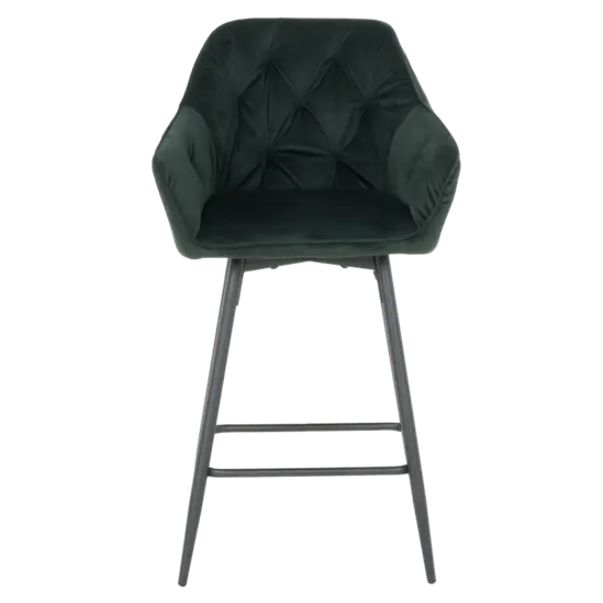 Бар стол АЛЕГ- зелен цвят дамаска