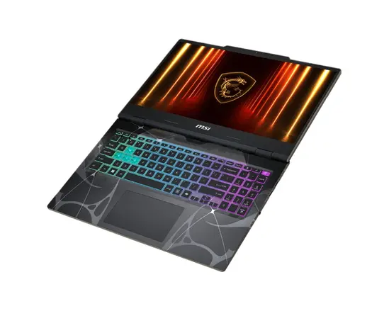 Лаптоп MSI Cyborg 15 B2RWFKG, Intel Core 7 240H (10C16T, up to 5.2GHz, 24MB), GeForce RTX 5060 8GB GDDR7 572 AI TOPS, 15.6" FHD (1920x1080), 144Hz, IPS-Level, 16GB DDR5 2x8 5600MHz, 512GB PCIe Gen4x4 SSD, Intel WiFi 6E, BT 5.3, 4 Zone RGB Kbd, NO OS, 2.1