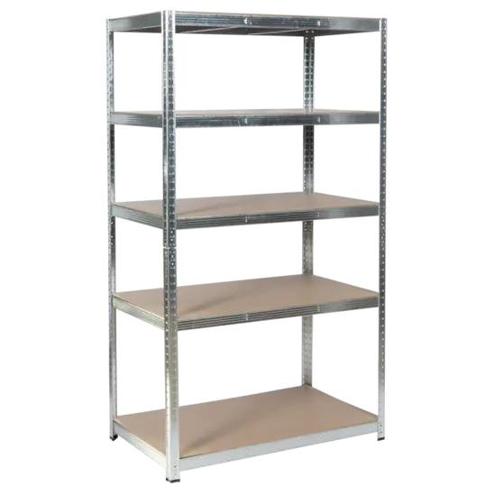Метален стелаж BTL 180x100x60 см с 5 МДФ рафта и цинково покритие