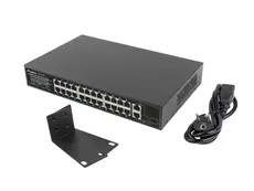 Комутатор Lanberg switch 24x 100mb poe+2x combo rack 19' gigabit ethernet 360w v2