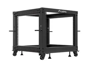 Комуникационен шкаф Lanberg open rack 19' 9U 600x600-1100 adjustable black