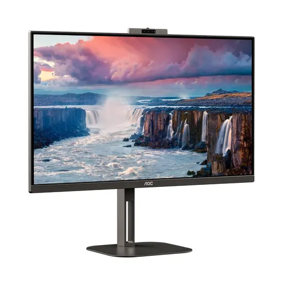 Монитор AOC Q27V5CWBK, 27' IPS WLED, 2560x1440@75Hz, 4ms GtG, 1ms MPRT, 300cd m2, 1000:1, 20M:1 DCR, Adaptive Sync, FreeSync, Low Blue Light, 5Wx2, Tilt, Height Adjust, Pivot, Swivel, HDMI, DP, USB hub