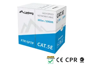 Кабел Lanberg LAN cable CAT.5e ftp 305m solid cu grey cpr + fluke passed