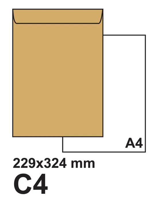 Плик самозалепващ C4 229х324 кафяв крафт 50 бр