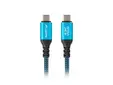 Кабел Lanberg USB-C MM 4.0 cable 1.5m 240w 8k 60hz black-blue