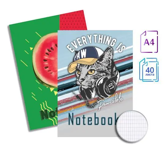 Тетрадка телчета А4 офсет 40 л карирани листа